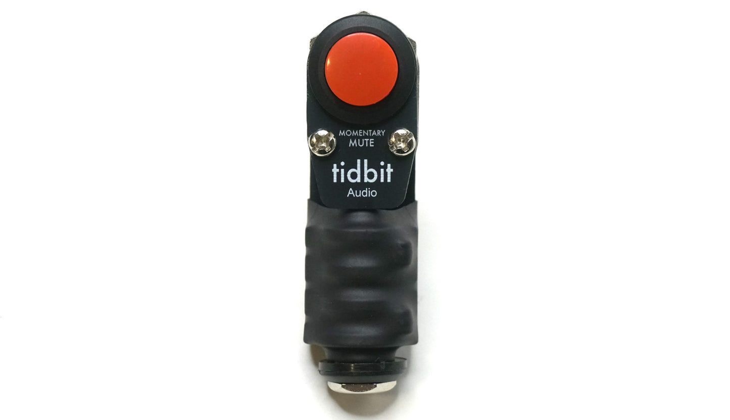 Arcade-Style Kill-Switch for guitar / Synth / Audio equipment - Mono quarter-inch momentary mute switch - 1/4th inch right angle plug
