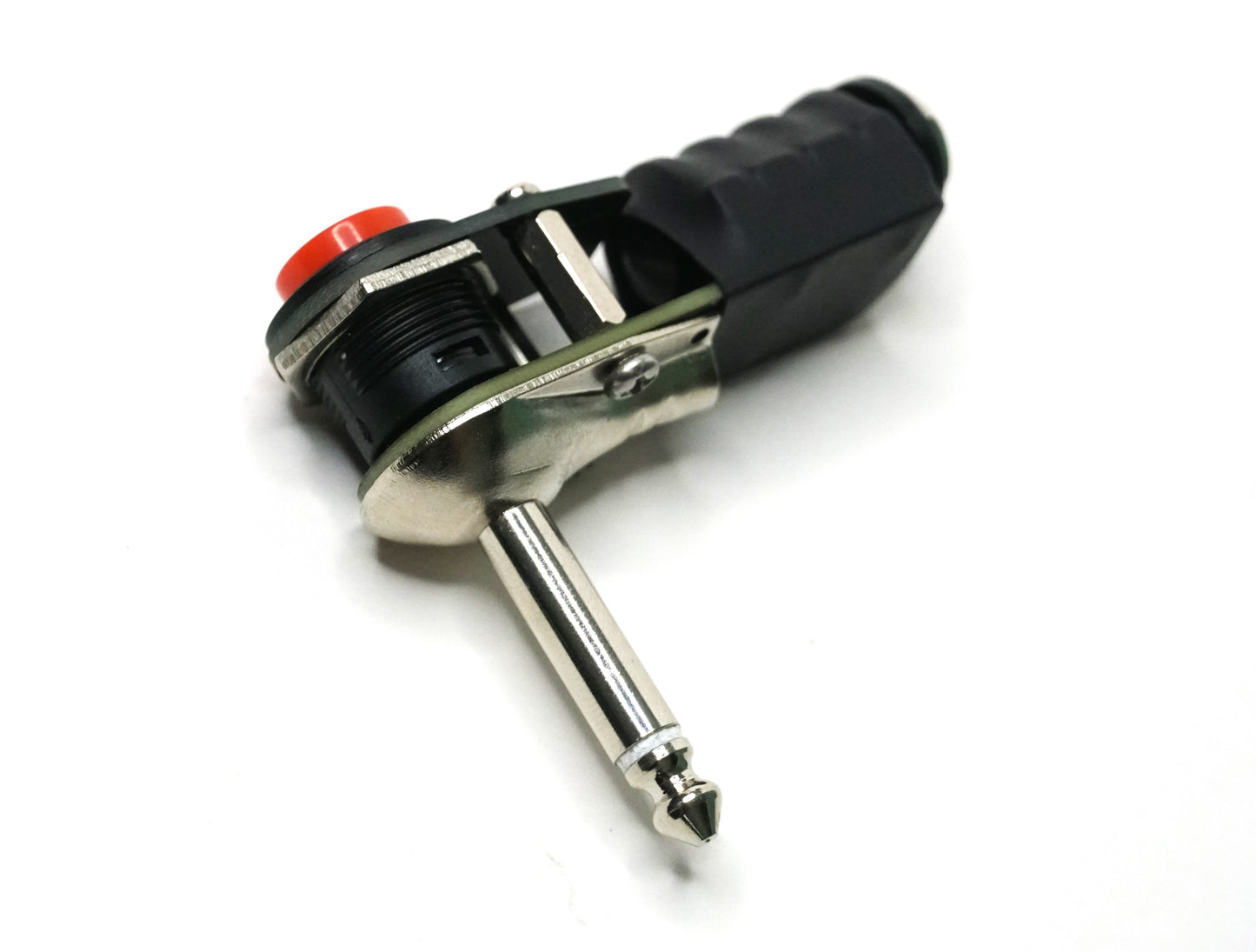 Arcade-Style Kill-Switch for guitar / Synth / Audio equipment - Mono quarter-inch momentary mute switch - 1/4th inch right angle plug