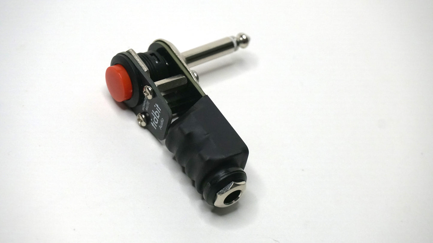 Arcade-Style Kill-Switch for guitar / Synth / Audio equipment - Mono quarter-inch momentary mute switch - 1/4th inch right angle plug
