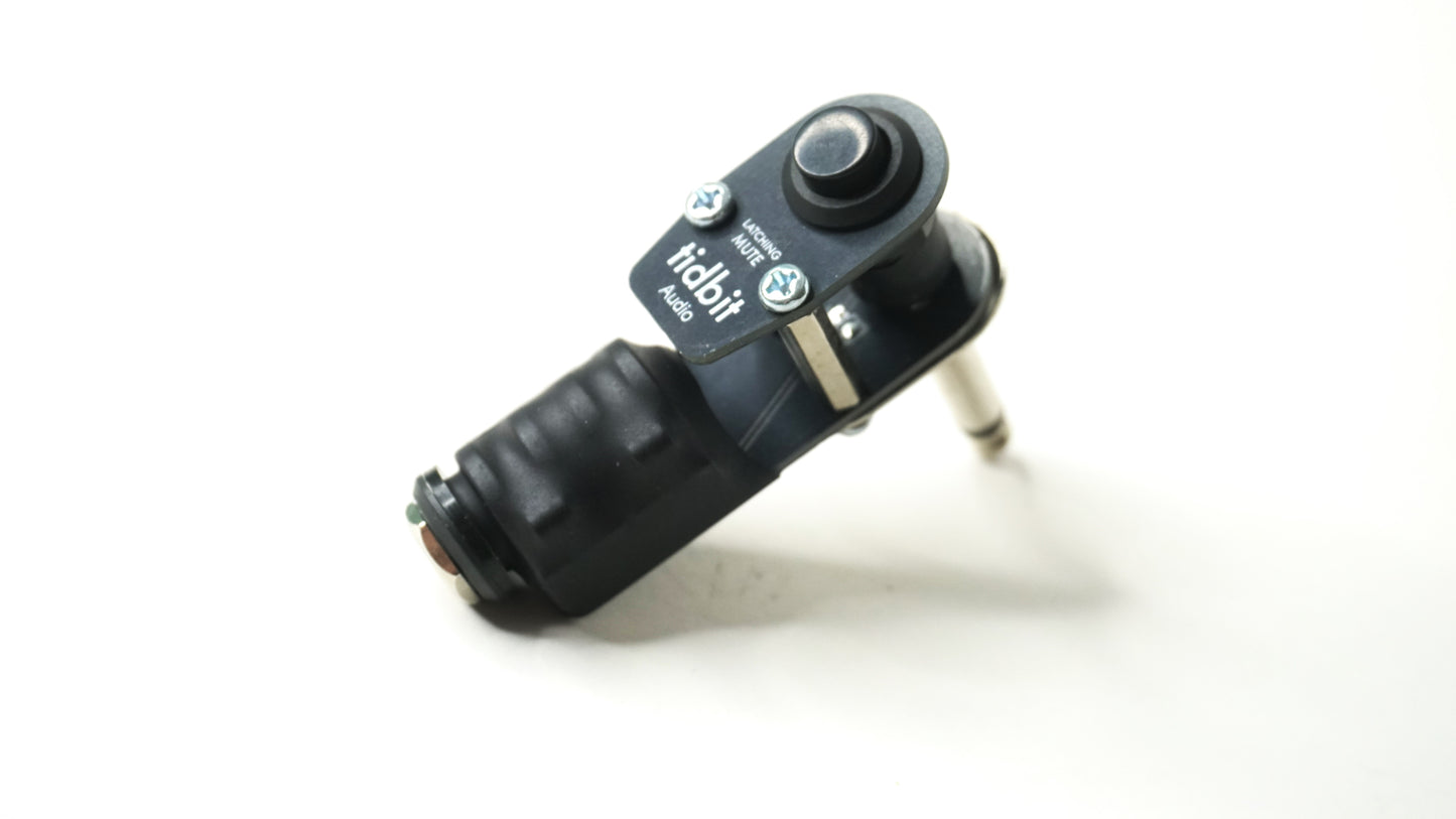 Latching Mute Switch for guitar / Synth / Audio equipment - Mono quarter-inch latching mute switch - 1/4th inch right angle plug